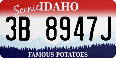 ID license plate 3B8947J