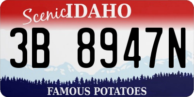 ID license plate 3B8947N