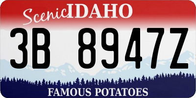 ID license plate 3B8947Z