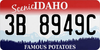 ID license plate 3B8949C
