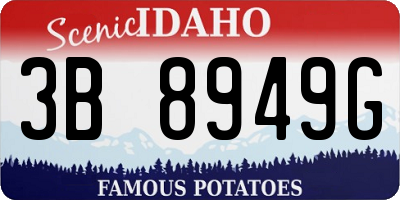 ID license plate 3B8949G