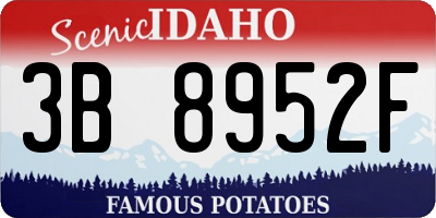 ID license plate 3B8952F