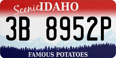 ID license plate 3B8952P