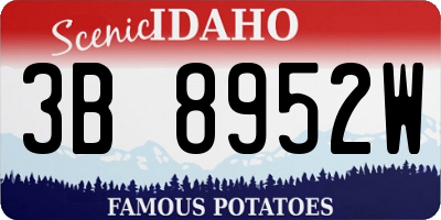 ID license plate 3B8952W