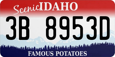 ID license plate 3B8953D