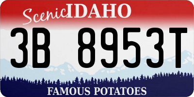ID license plate 3B8953T