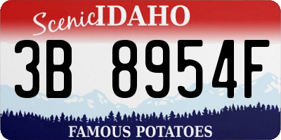 ID license plate 3B8954F