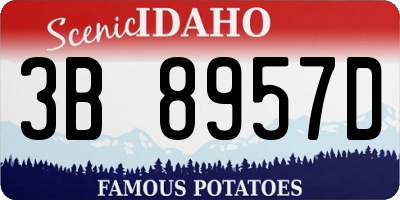 ID license plate 3B8957D