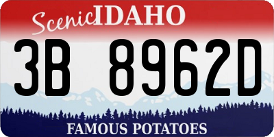ID license plate 3B8962D