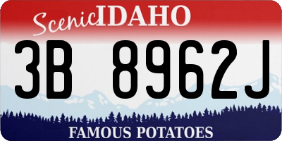 ID license plate 3B8962J