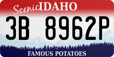 ID license plate 3B8962P
