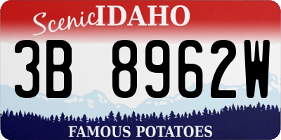 ID license plate 3B8962W