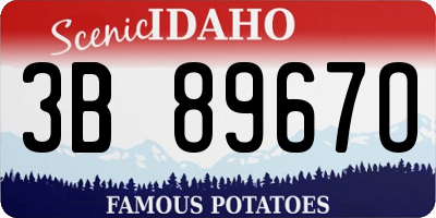 ID license plate 3B8967O