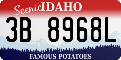 ID license plate 3B8968L