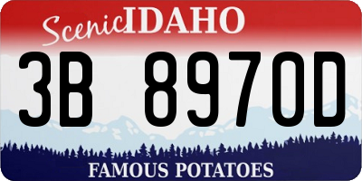 ID license plate 3B8970D