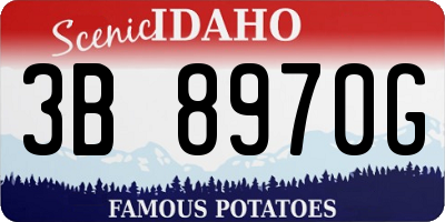 ID license plate 3B8970G