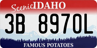 ID license plate 3B8970L