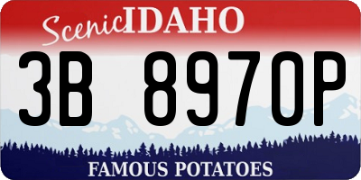 ID license plate 3B8970P