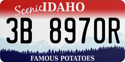 ID license plate 3B8970R