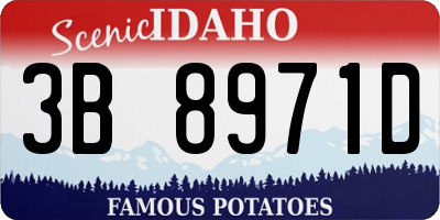 ID license plate 3B8971D
