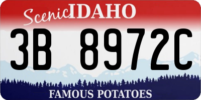 ID license plate 3B8972C