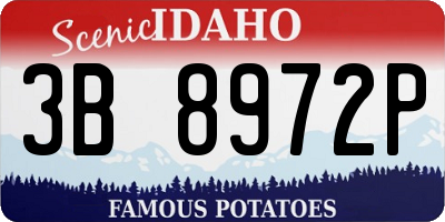 ID license plate 3B8972P