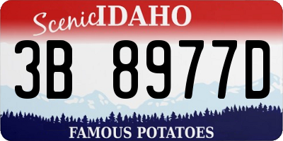 ID license plate 3B8977D