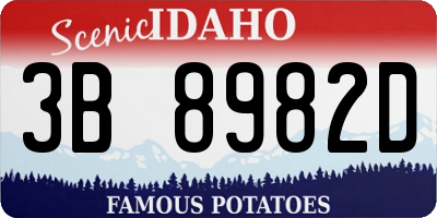ID license plate 3B8982D