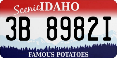 ID license plate 3B8982I