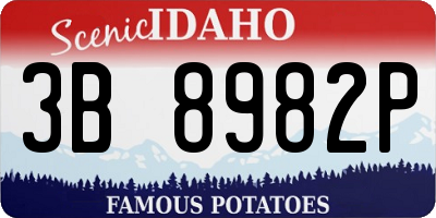 ID license plate 3B8982P