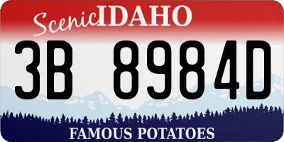 ID license plate 3B8984D