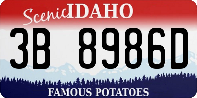ID license plate 3B8986D