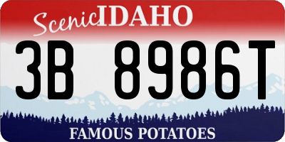 ID license plate 3B8986T