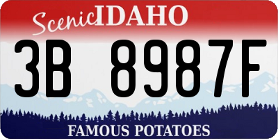 ID license plate 3B8987F