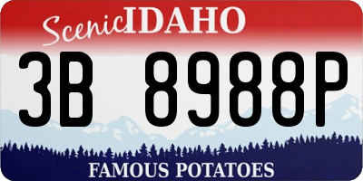 ID license plate 3B8988P