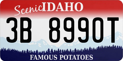 ID license plate 3B8990T