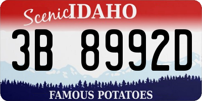 ID license plate 3B8992D