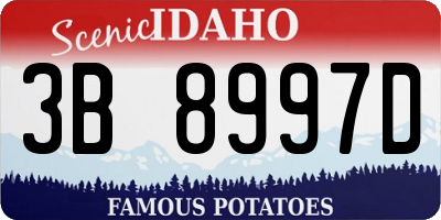 ID license plate 3B8997D