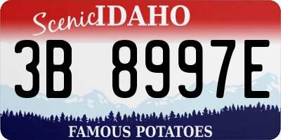 ID license plate 3B8997E