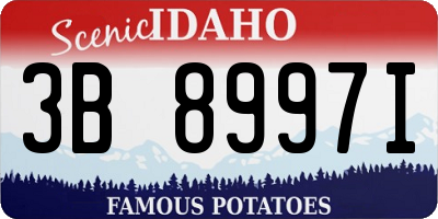 ID license plate 3B8997I
