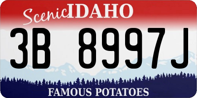 ID license plate 3B8997J