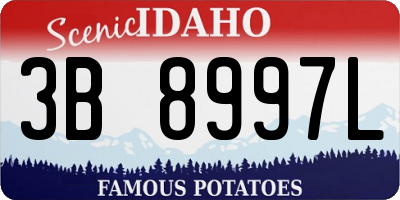 ID license plate 3B8997L