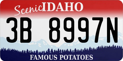 ID license plate 3B8997N