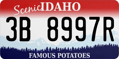ID license plate 3B8997R