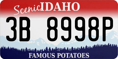 ID license plate 3B8998P