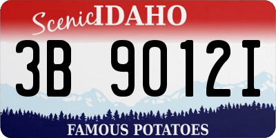 ID license plate 3B9012I