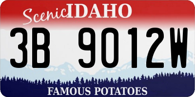 ID license plate 3B9012W