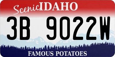 ID license plate 3B9022W
