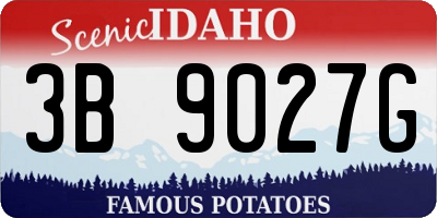ID license plate 3B9027G