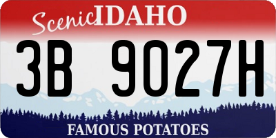 ID license plate 3B9027H